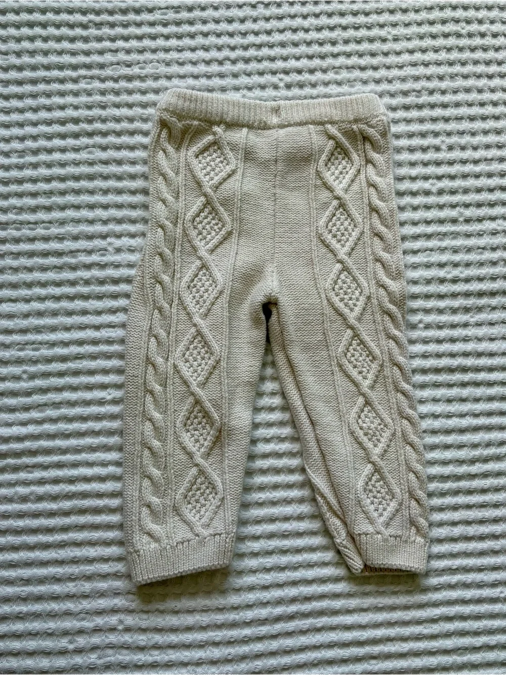 Gymboree Cable Knit Pom Pom Sweater & Pants Matching Set Cream Cotton 6-9 Months